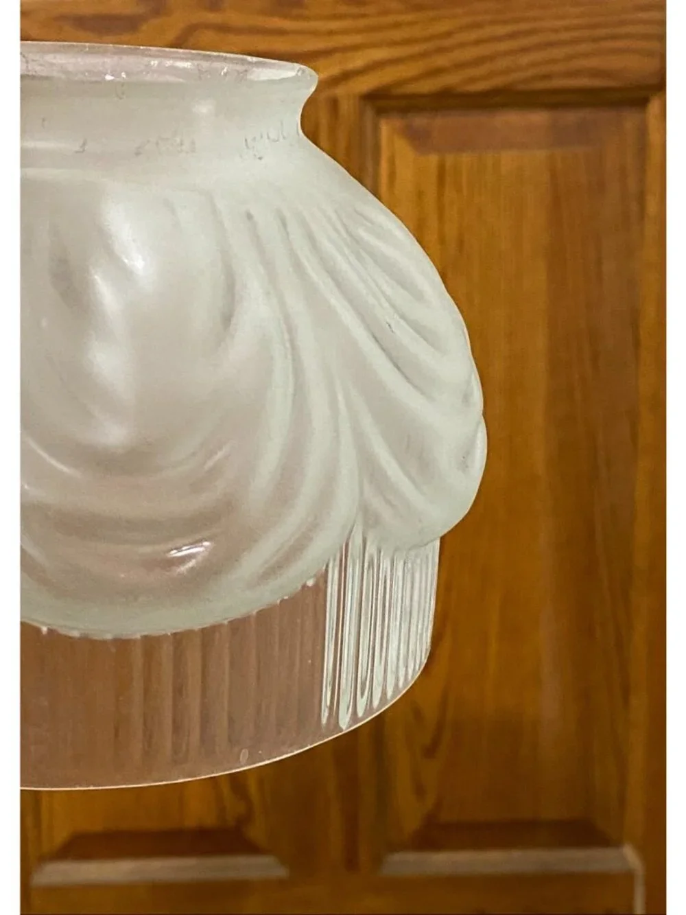 Antique Art Deco  Swirl Design Frosted Glass Lamp Shade